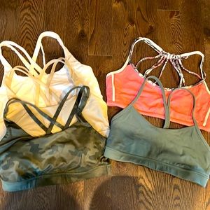 5 Lululemon beautiful sports bras all size 8